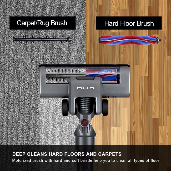 140w Cordless Stick Vacuum Cleaner 12kPa For Long Haired Carpet 2 In 1