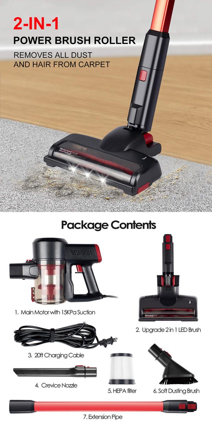 220V Lightweight Upright Corded Vacuum Cleaners , 2 In 1 Handheld