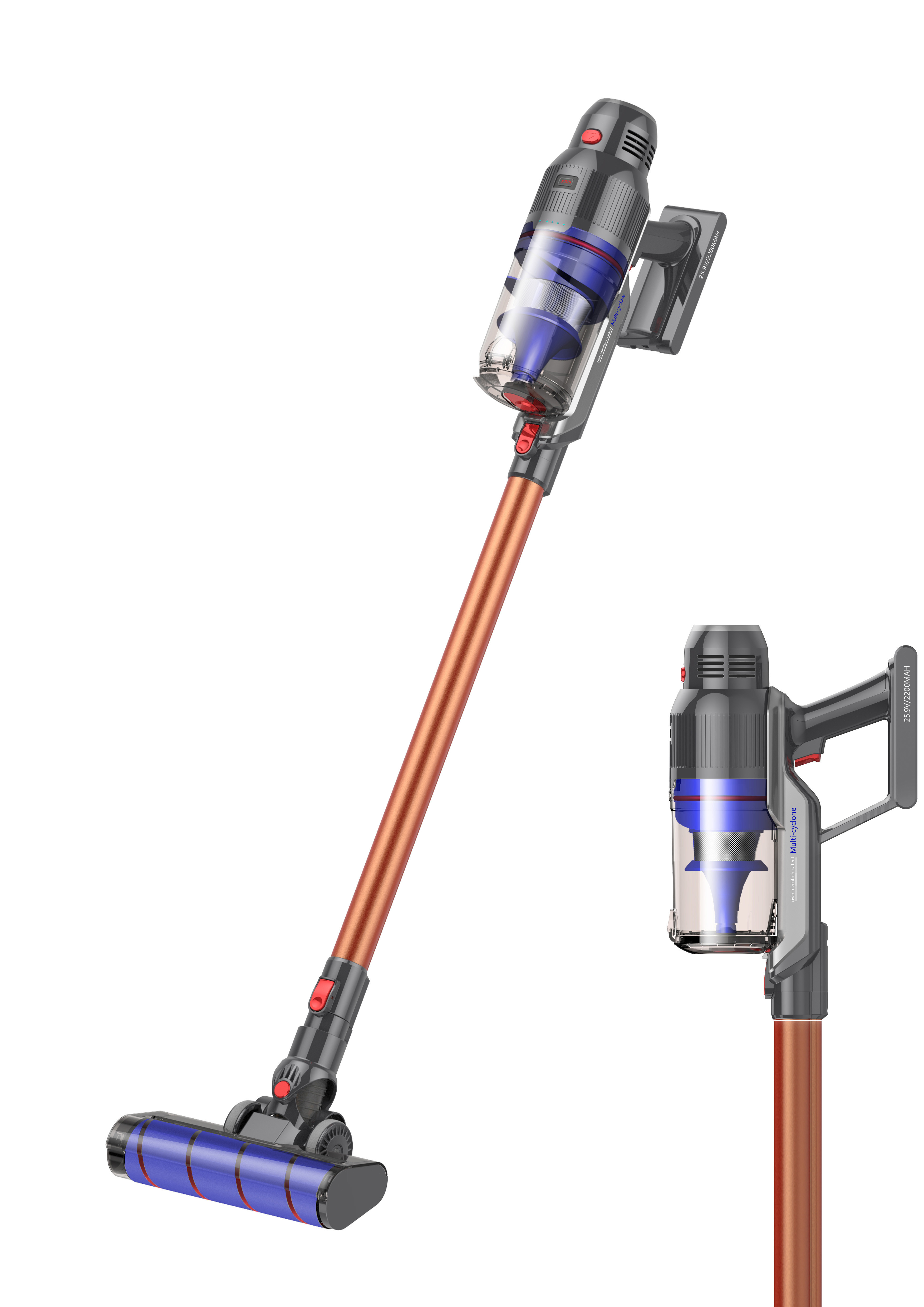 BLDC Motor Lightweight Cordless Vacuum Cleaners , Battery Operated