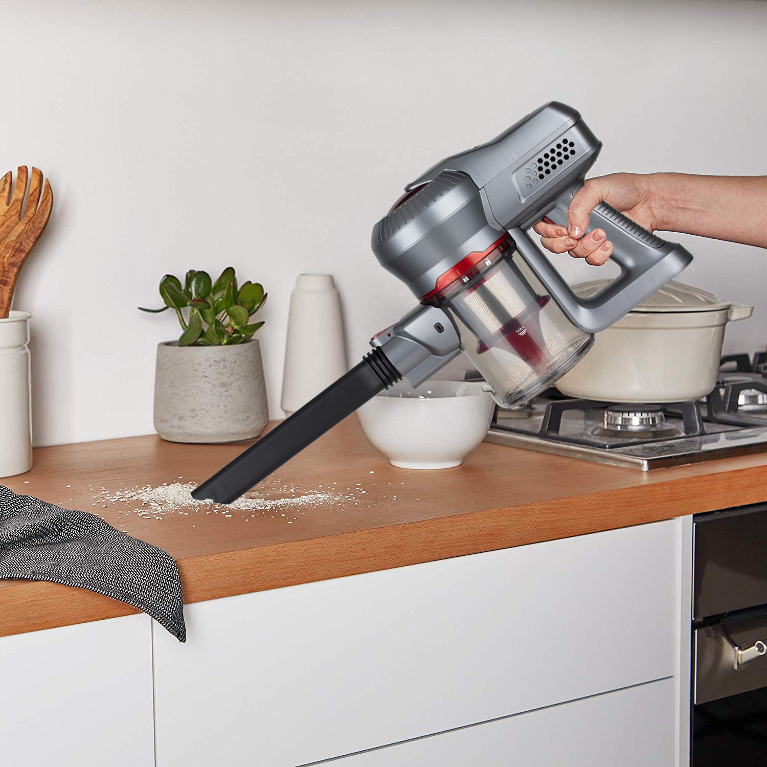 22.2 Volt 17000Pa Wireless Vacuum Cleaner , Lightweight Upright Vacuum Cleaners